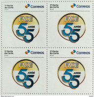 SI 12 Brazil Institutional Stamp 55 Years FNDE Education Government 2023 Block Of 4 - Personalizzati