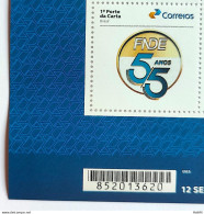 SI 12 Brazil Institutional Stamp 55 Years FNDE Education Government 2023 Bar Code - Personalized Stamps