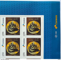SI 11 Brazil Institutional Stamp Khalil Gibran The Prophet Literature Lebanon 2023 Block Of 4 Vignette Correios - Gepersonaliseerde Postzegels