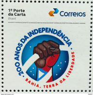 SI 08 Brazil Institutional Stamp 200 Years Of Independence Bahia Hand Star 2023 - Sellos Personalizados