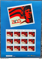 SI 03 Brazil Institutional Stamp Zico 70 Years Flamengo Soccer Football 2023 Sheet - Personalizzati