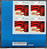 SI 03 Brazil Institutional Stamp Zico 70 Years Flamengo Soccer Football 2023 Block Of 4 Bar Code - Personalized Stamps