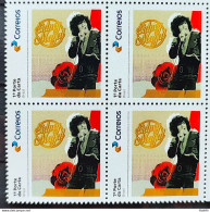 SI 01 Brazil Institutional Stamp Sidney Magal Music 2023 Block Of 4 - Sellos Personalizados