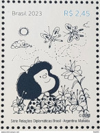 C 4125 Brazil Stamp Diplomatic Relations Argentina Mafalda Butterfly 2023 - Nuovi