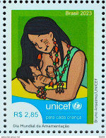 C 4113 Brazil Stamp World Breastfeeding Day Woman Child Health Unicef ​​2023 Green - Nuovi