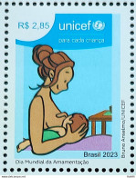 C 4111 Brazil Stamp World Breastfeeding Day Woman Child Health Unicef ​​2023 Blue - Nuovi