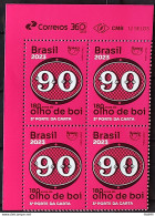 C 4110 Brazil Stamp 180 Years Bulls Eye 90 Reis 2023 Block Of 4 Vignette Correios - Nuovi