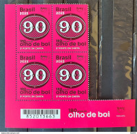 C 4110 Brazil Stamp 180 Years Bulls Eye 90 Reis 2023 Block Of 4 Bar Code - Nuovi
