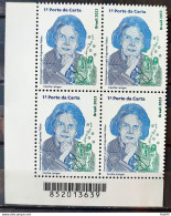 C 4107 Brazil Stamp Lygia Fagundes Telles Literature Woman Glasses 2023 Block Of 4 Bar Code - Nuovi