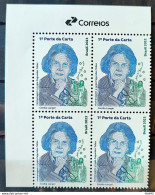 C 4107 Brazil Stamp Lygia Fagundes Telles Literature Woman Glasses 2023 Block Of 4 Vignette Correios - Neufs