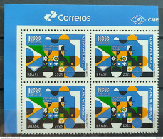 C 4086 Brazil Stamp Social Security Train Economy Flag Work 2023 Block Of 4 Vignette Correios - Nuovi