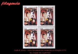 CUBA. BLOQUES DE CUATRO. 2002-13 CENTENARIO DEL PINTOR CUBANO MARCELO POGOLOTTI - Unused Stamps