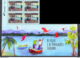 C 4058 Brazil Stamp The Village And Caicaras Populations Ship Fishing 2022 Block Of 4 With Vignette - Ongebruikt