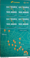 C 4053 Brazil Stamp Diplomatic Relations Brazil Ireland Literature Ulysses James Joyce 2022 Block Of 4 Vignette Map - Ungebraucht