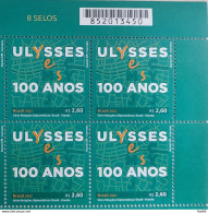 C 4054 Brazil Stamp Diplomatic Relations Brazil Ireland Literature Ulysses James Joyce 2022 Block Of 4 Barcode - Ungebraucht