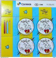 C 4053 Brazil Stamp Daniel Azulay Education Childish 2022 Block Of 4 Vignette Correios - Nuovi