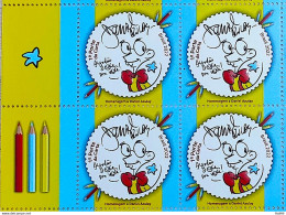 C 4053 Brazil Stamp Daniel Azulay Education Childish 2022 Block Of 4 Vignette Lat Esq 1 - Ungebraucht