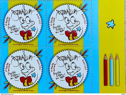 C 4053 Brazil Stamp Daniel Azulay Education Childish 2022 Block Of 4 Vignette Lat Dir 1 - Ungebraucht