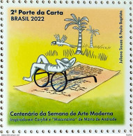 C 4033 Brazil Stamp Modern Art Week Centenary Literature Glasses 2022 - Nuovi