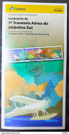 Brochure Edital 2022 11 Centenary Aerial Crossing Of The South Atlantic Airplane Ship Map Without Stamp - Unused Stamps