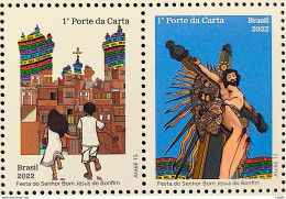 C 4031 Brazil Stamp Festival Of Good Lord Jesus Of Bonfim Religion 2022 Setenant Complete Series - Nuevos