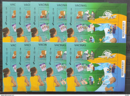 B 230 Brazil Stamp Vaccines Health Cow Kids Soccer Seniors Edward Jenner 2022 10 Units - Ongebruikt