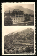 AK Bad Reichenhall, Ortsansicht Gegen Alpenpanorama, Kurlazarett  - Bad Reichenhall