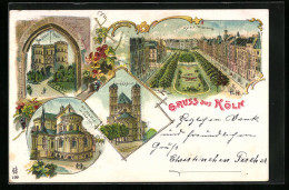 Lithographie Köln, Ortsansicht, St, Gereon, St. Maria Im Capitol  - Koeln