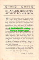 R495462 Charles Dickens Advice To His Son. Postcard - World