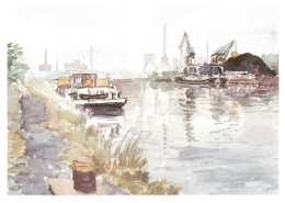 73894958 Castrop-Rauxel Ruhrgebiet Victor Hafen Aquarell Castrop-Rauxel - Castrop-Rauxel