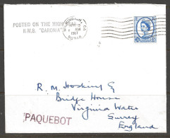 1967 Paquebot Cover British Stamp Used In Wilmington, California (Apr 20) - Lettres & Documents
