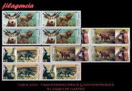 CUBA. BLOQUES DE CUATRO. 2002-28 FAUNA PREHISTÓRICA & CONTEMPORÁNEA - Nuevos