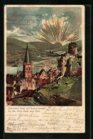 Künstler-AK Theodor Guggenberger: Linz, Goldener Sonnenaufgang Mit Der Burgruine  - Sonstige & Ohne Zuordnung