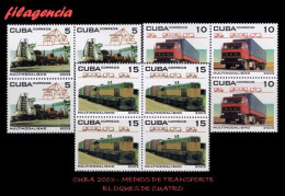 CUBA. BLOQUES DE CUATRO. 2003-10 MEDIOS DE TRANSPORTE - Ungebraucht