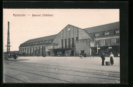 AK Karlsruhe I. Baden, Mittelbau Des Bahnhof  - Karlsruhe