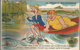 PG / CARTE CPA Ancienne DESSIN HUMORISTIQUE Vendue à AULT ONIVAL SOMME Dans Les Années 1970 PECHE - Humor