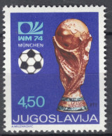 Yugoslavia 1974 Football World Cup Mi#1567 Mint Never Hinged - Neufs