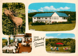 73893162 Simmern Hunsrueck Hirsch Pension Haus Birkenhof Restaurant Garten Simme - Sonstige & Ohne Zuordnung