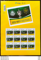 PB 192 Brazil Personalized Stamp Palmeiras 70 Years World Title 1951 Soccer Football 2021 Sheet - Personalisiert