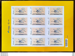 PB 193 Brazil Personalized Stamp 90 Years First Atlantic Crossing With Postal Mail Airplane 2021 Sheet - Sellos Personalizados