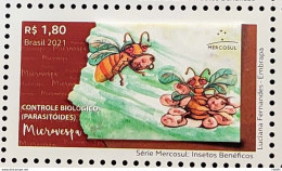 C 4029 Brazil Stamp Beneficial Insects Microwaspa Mercosul 2021 - Ungebraucht