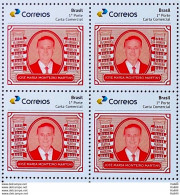 PB 191 Brazil Personalized Stamp Great Names Of Brazilian Philately José Maria Monteiro Martins 2021 Block Of 4 - Gepersonaliseerde Postzegels