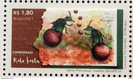 C 4028 Brazil Stamp Beneficial Insects Scroll Dust Mercosul 2021 - Ongebruikt