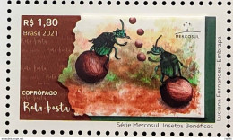 C 4028 Brazil Stamp Beneficial Insects Scroll Dust Mercosul 2021 - Nuovi