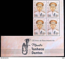 C 3987 Brazil Stamp Conductor Tonheca Dantas Music Bomber 2021 Block Of 4 Vignette - Ungebraucht