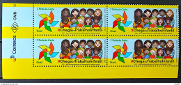 C 3983 Brazil Stamp Enough Of Child Labor Child 2021 Gomado Vignette Block Of 4 Correios - Unused Stamps