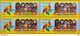 C 3983 Brazil Stamp No More Child Labor Self Gummed 2021 Block Of 4 - Unused Stamps