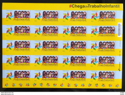 C 3984 Brazil Stamp No More Child Labor Self Adhesive Child 2021 Sheet - Ungebraucht