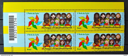 C 3983 Brazil Stamp Enough Of Child Labor Child 2021 Gomado Block Of 4 Barcode - Ongebruikt