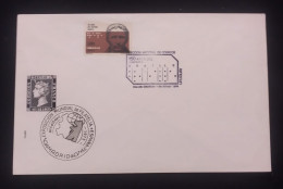 D)1975, URUGUAY, FIRST DAY COVER, ISSUE, 150TH ANNIVERSARY OF THE BRAILLE SYSTEM, WORLD PHILATELY EXHIBITION, FDC - Uruguay